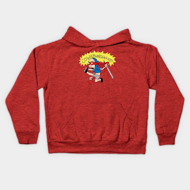 Cowabungholio Beavis Fight Kids Hoodie by EvangelistaPro